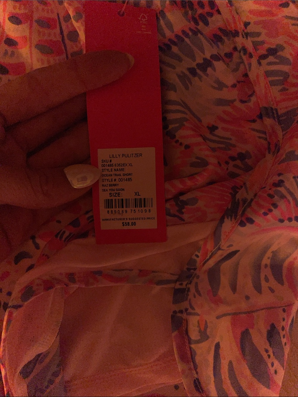 Lilly Pulitzer Pink & Purple Printed Athletic Shorts - Picture 3 of 7